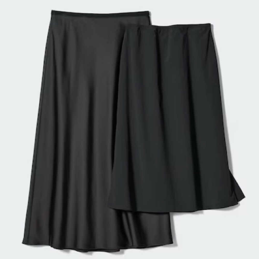Uniqlo Black Satin Skirt